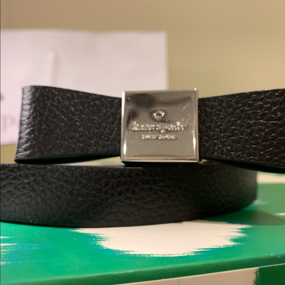 Kate Spade Women’s Black Leather Bow Belt sz. L